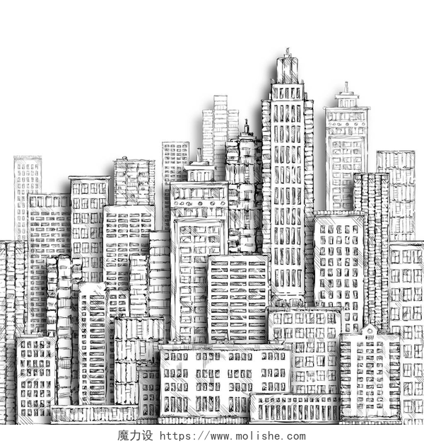手绘制城市图城市手绘制的插图